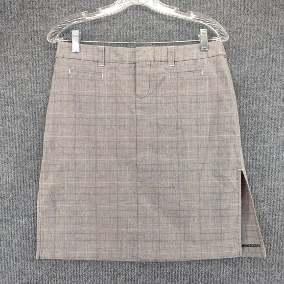 Wet Seal Skirt Womens Size 5 Gray Check Pattern Side Slit Cotton Blend - Picture 2 of 12